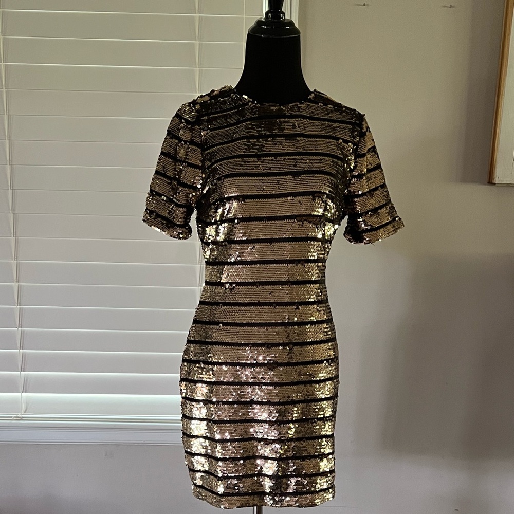 Brand new Queen Bee Striped Bodycon Sequin Dress - Small